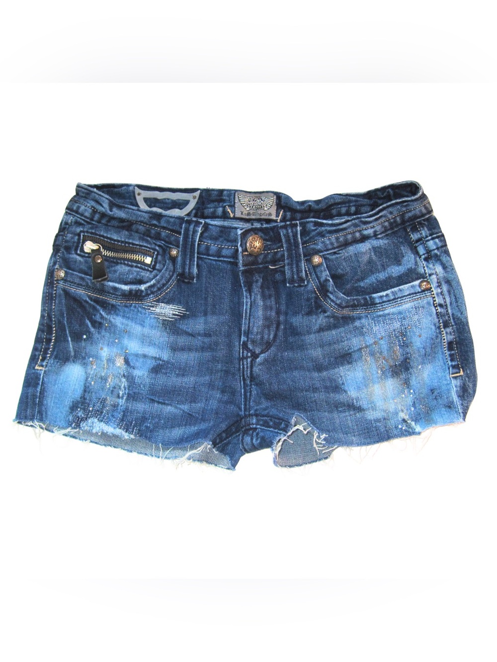 Express Dark Blue Distressed Denim Jean Shorts